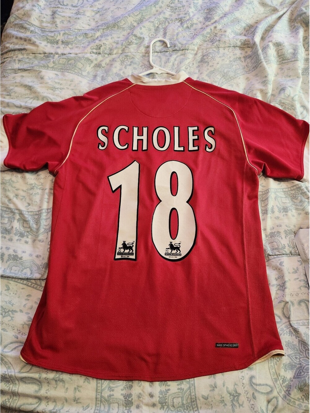 Manchester United 2006/2007 Scholes England Home Soccer Jersey Size M